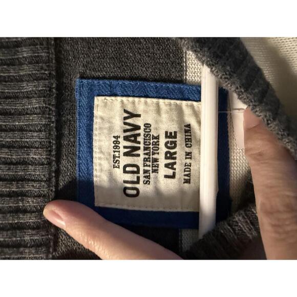 Old Navy Men's Large Striped Cotton Sweater - Picture 2 of 5